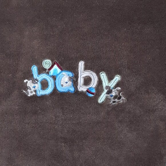 Just Born Puppy Dog Ball Doghouse Brown Security Lovey Blanket 28" X 37" - Picture 1 of 4